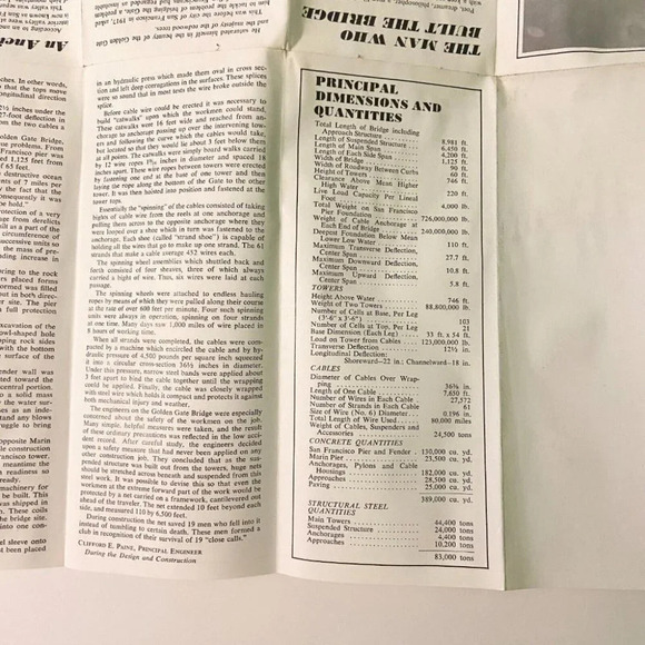 Vintage Golden Gate Bridge Brochure and Map Collectible Travel Souvenirs - Picture 5 of 12